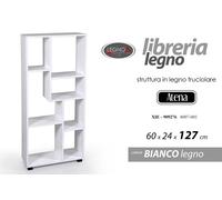 Libreria Scaffale 7 Ripiani Design Moderno CASA Ufficio BIANCO LEGNO 1276024