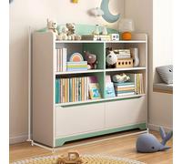 Libreria - Scaffale angolare per casa, ufficio, camera da letto, design pannello posteriore per esposizione e organizzazione, stile ad angolo arrotondato