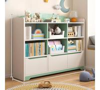 Libreria - Scaffale angolare per casa, ufficio, camera da letto, design pannello posteriore per esposizione e organizzazione, stile ad angolo arrotondato