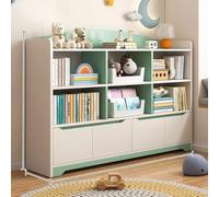 Libreria - Scaffale angolare per casa, ufficio, camera da letto, design pannello posteriore per esposizione e organizzazione, stile ad angolo arrotondato