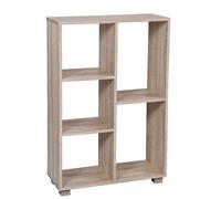LIBRERIA SCAFFALE BASSO MODERNA 5 RIPIANI MENSOLE ROVERE SBIANCATO 876024 cm