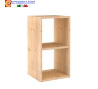 Libreria Scaffale Cantinetta Cubo Croce Portabottiglie in Legno Pino Massiccio
