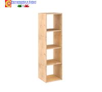 Libreria Scaffale Cantinetta Cubo Croce Portabottiglie in Legno Pino Massiccio