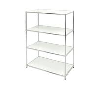 Libreria Easy System - 4 ripiani - acciaio cromato - 80x40x120 cm - bianco - Serena Group