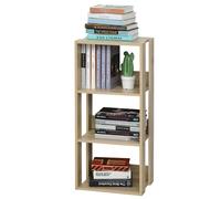 Libreria Scaffale in Legno a Muro 3 Ripiani, Antiribaltamento, Piedi Antiscivolo