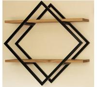 Libreria scaffale mensole in legno e ferro 2 ripiani industriale vintage