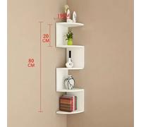 Libreria Scaffale Mensole Parete Angolare Moderna 5 Ripiani ad Angolo Beige
