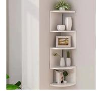 BAKAJI Libreria Scaffale Mensole da Parete Angolare Design Moderno in Melamina Effetto Legno con 5 Ripiani ad Angolo Dimensioni 123 x 20 cm (Bianco)