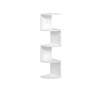 BAKAJI Libreria Scaffale Mensole da Parete Angolare Design Moderno in Melamina Effetto Legno con 5 Ripiani ad Angolo Dimensioni 123 x 20 cm (Bianco)