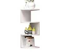 Libreria Scaffale Mensole Parete Angolare Moderna 5 Ripiani ad Angolo Bianco
