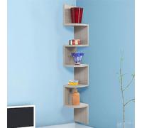 Libreria Scaffale Mensole Parete Angolare Moderna 5 Ripiani Angolo Rovere