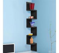 Libreria Scaffale Mensole Parete Angolare Moderna 5 Ripiani Angolo Wenghe