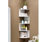 Libreria Scaffale Mensole Parete Angolare Moderna a Ripiani ad Angolo Bianco