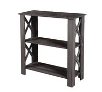 LIBRERIA SCAFFALE MODERNA 3 RIPIANI MENSOLA WENGè ROVERE SBIANCATO h803080 cm