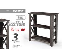 LIBRERIA SCAFFALE MODERNA 3 RIPIANI MENSOLA WENGè ROVERE SBIANCATO h803080 cm