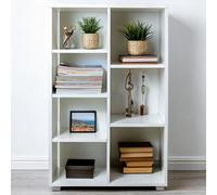 LIBRERIA SCAFFALE MODERNA LEGNO RIPIANI CUBI MENSOLE PARETE DESIGN CASA UFFICIO