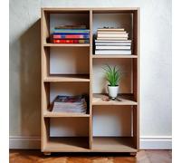 LIBRERIA SCAFFALE MODERNA LEGNO RIPIANI CUBI MENSOLE PARETE DESIGN CASA UFFICIO