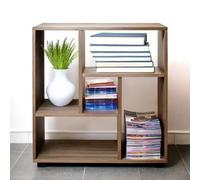 LIBRERIA SCAFFALE MODERNA LEGNO RIPIANI CUBI MENSOLE PARETE DESIGN CASA UFFICIO