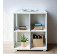 LIBRERIA SCAFFALE MODERNA LEGNO RIPIANI CUBI MENSOLE PARETE DESIGN CASA UFFICIO
