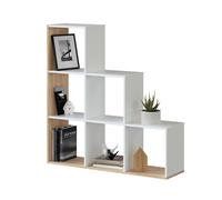 Libreria scaffale multiuso bianco rovere 108X28X110 cm salone camera 0F2254A