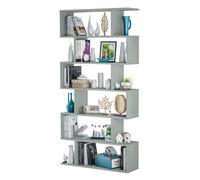 Libreria scaffale multiuso cemento ripiani 80X25X192 cm salone studio 301011L