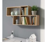 Libreria Scaffale Parete 4 Mensole Ripiani Design Moderno Legno Bianco Quercia