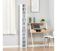 Libreria Scaffale porta CD set 2 Pezzi a 12 Ripiani in Legno, 21x19.2x88.3 cm, Bianco