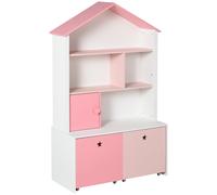 Libreria Scaffale Portagiochi per Cameretta 80x34x130 cm Rosa