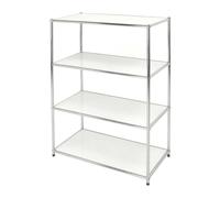 Libreria Easy System - 4 ripiani - acciaio cromato - 80x40x120 cm - bianco - Serena Group