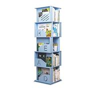 Libreria Scaffale Ufficio, Cucina, Scaffale Per Libri In Plastica In Legno Creativo A 5 Livelli Libreria Girevole A 360 Gradi Per Ad Angolo Semplice Organizer Scaffali Per La Casa Industriale(Blue)