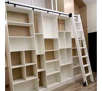 Scala per libreria Scorrevole Kit Binario Nero - Kit Hardware per Scala Scorrevole, Kit Hardware per Porta Scorrevole, Libreria Hardware per Scala Scorrevole, con Ruote, Kit Hardware per Sca