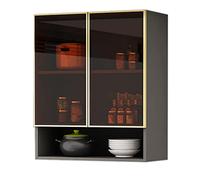 Libreria sospesa con display in vetro temperato, da parete, per cucina, garage o lavanderia