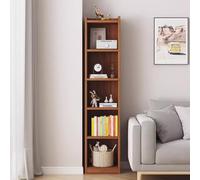 Libreria sottile in legno a 5 ripiani aperti per camera da letto, soggiorno e ufficio, soluzione per mobili elegante e salvaspazio