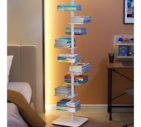 Libreria Spine, Libreria Alta e Stretta ad Albero, Mensola Espositiva Multiuso con Montaggio Fai da Te in 8 Direzioni, Mensola Angolare per Piccoli Spazi(9-layer)