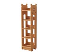 Libreria Stretta for Piccoli Spazi, Librerie Alte a 4/5/6 Ripiani, Design con Ringhiera Superiore in Stile Orso, for Soggiorno, Ufficio, Camera da Letto, Scuola, Biblioteca (Larghezza 27/43cm)