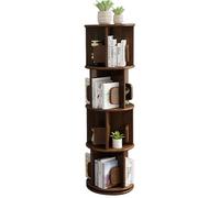 Libreria stretta girevole a 360° a 4 ripiani, salvaspazio, per camera da letto, soggiorno, ufficio, elegante e funzionale, per decorare la casa