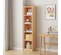 Libreria stretta in legno massello a 5 ripiani aperti per soggiorno, camera da letto, ufficio, arredamento moderno per la casa, elegante espositore, design salvaspazio