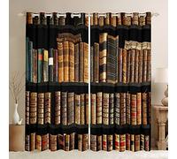 Libreria Tende Vecchi Libri Finestra Tende per Camera Da Letto Soggiorno Per Bambini Bambini Ragazzi Retrò Libreria In Legno Tende Vetri Vintage Museo Trattamenti Finestre W46*L72