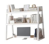 Libreria trapezoidale a 2 livelli, in legno e metallo, libreria da scrivania multiuso per ufficio e supporto per stampante per casa e dormitorio, 75 x 32 x 90 cm