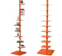 Libreria verticale a 9 ripiani con dorso in metallo, stretta a tre lati, rotazione libera, per piccoli spazi, design alto e stretto, 40,1 cm P x 40,1 cm L x 175,3 cm H