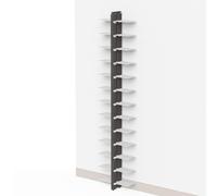 Libreria verticale DOPPIA Fissaggio a parete ZIA BICE 17x42xh 200 cm con struttura e bacchette in legno massello di faggiore evaporato colore NERO. Mensole in acciaio smaltato nero