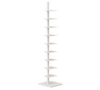 Libreria verticale in metallo a 9 livelli, verticale in metallo, torre per libri fai da te, 4 angoli regolabili, libreria angolare multiuso, libreria alta a scala stretta, per piccoli spazi, soggiorni