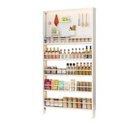 Libreria Verticale in Metallo senza Forature con Pannelli Forati Organizer sopra La Porta Altezza dei Ripiani Regolabile 3 Ripiani Adatto per Cucina e Altre Stanze, Bianco(120 * 8 * 60cm)