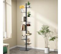 Libreria Verticale Rotante in Metallo a 9 Ripiani, Torre Verticale Per Libri, 178 X 40 X 40 cm, Libreria da Pavimento Moderna Aperta Per Il Soggiorno, L'ufficio E Lo Studio (Nero)
