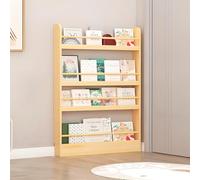 Libreria verticale sottile a 3-6 ripiani da parete, per camera da letto, soggiorno e ufficio, salvaspazio, per giocattoli e libri per bambini, finitura naturale, 120 x 9,9 x 119,9 cm