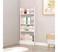 Libreria verticale sottile in legno massello, design moderno a pavimento, perfetta per riporre e esporre dietro la porta, ideale per libri (dimensioni: 50 x 10 x 120 cm)
