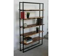 LIbreria vintage ferro e legno massello di castagno 170x100x35