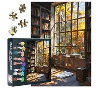 Libreria vintage puzzle da 1000 pezzi, per adulti, arte della foresta