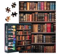 Libreria vintage puzzle per adulti, puzzle 1000 pezzi con libri antichi, 70 x 50 cm, design biblioteca puzzle per tutta la famiglia, per uomini e donne decorazione da parete