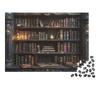Libreria Vintage Scaffale Puzzle 1000 Pezzi Carta Puzzle per Adulti Scene Libri Classici Gioco di Puzzle 1000 Pezzi Relax Decorazione Casa Regalo 38x26cm/1000pcs